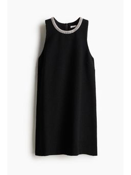 H&M - Women Black Rhinestone-Trim Dress