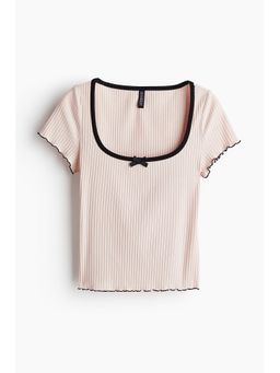 H&M - Women Multi-Color Overlock-Detail Ribbed Top