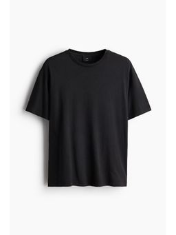 H&M - Men Black Loose Fit Washed-Look T-Shirt