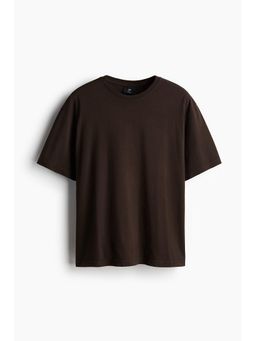 H&M - Men Brown Loose Fit Washed-Look T-Shirt
