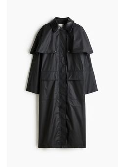 H&M - Women Black Waxed Cotton Coat