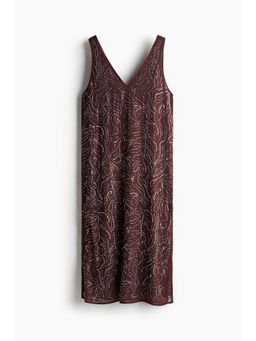 H&M - Women Red Rhinestone-Embellished Dress