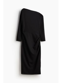 H&M - Women Black Draped One-Shoulder Dress