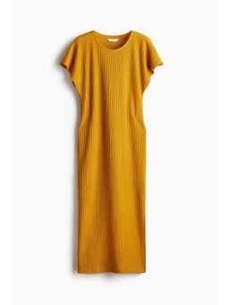 H&M - Women Yellow Textu Jersey Dress