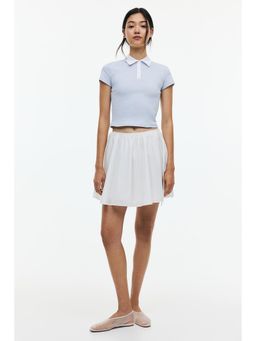 H&M - Women Blue Cropped Polo Shirt