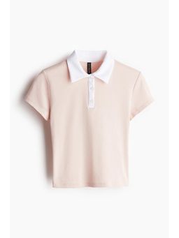 H&M - Women Pink Cropped Polo Shirt