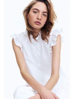 H&M - Women White Linen-Blend Blouse