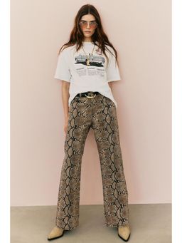 H&M - Women White Oversized Printed T-Shirt