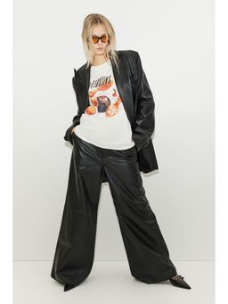 H&M - Women White Oversized Printed T-Shirt