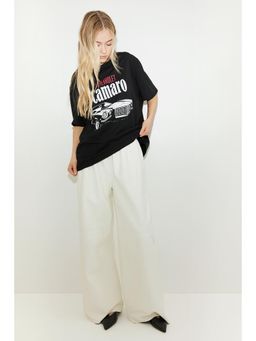 H&M - Women Black Printed T-Shirt