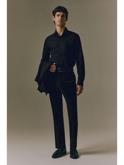 H&M - Men Black Slim Fit Stretch Shirt