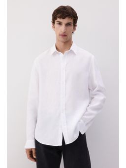 H&M - Men White Regular Fit Linen Shirt