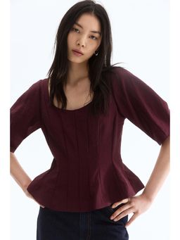 H&M - Women Red Scoop-Neck Blouse