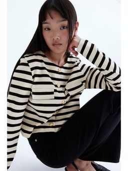 H&M - Women White Pocket-Detail Jersey Cardigan