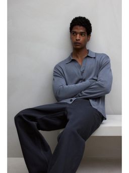 H&M - Men Grey Regular Fit Fine-Knit Cardigan