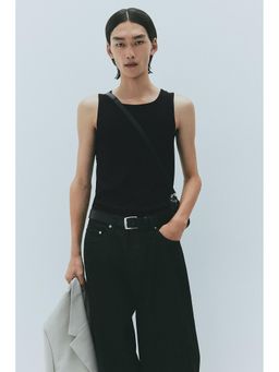 H&M - Men Black Slim Fit Ribbed Vest Top