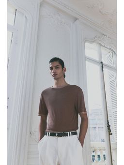 H&M - Men Brown Regular Fit T-Shirt