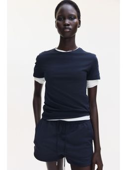 H&M - Women Blue Fitted T-Shirt