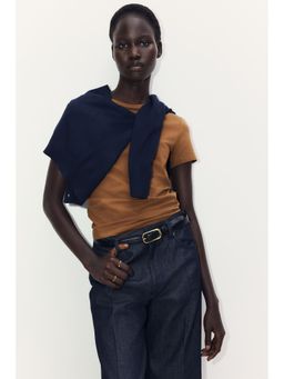 H&M - Women Brown Fitted T-Shirt
