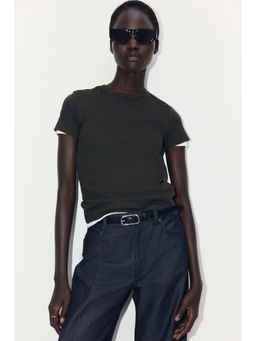 H&M - Women Green Ribbed T-Shirt