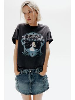 H&M - Women Grey Oversized Printed T-Shirt