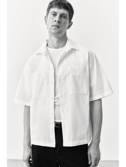H&M - Men White Regular Fit Short-Sleeved Shirt