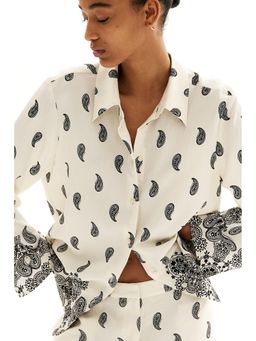 H&M - Women White Patterned Twill Shirt