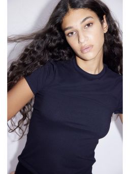 H&M - Women Black Fitted T-Shirt