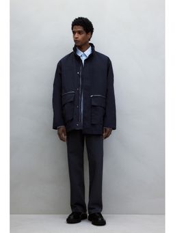 H&M - Men Blue Regular Fit Water-Repellent Parka