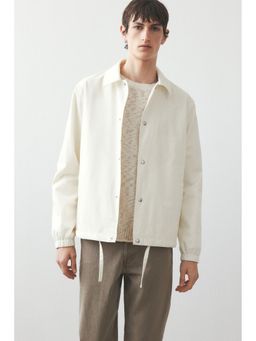 H&M - Men White Regular Fit Canvas Coach Jacket