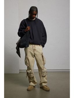 H&M - Men Black Oversized Fit Washed Sweatshirt