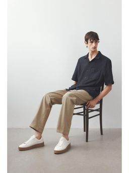 H&M - Men Blue Regular Fit Textu Resort Shirt