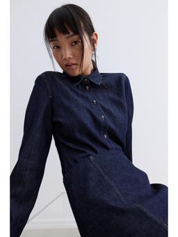 H&M - Women Blue Short Denim Shirt