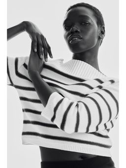 H&M - Women White Purl-Knit Boat-Neck Jumper