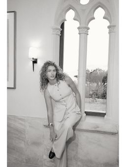 H&M - Women Beige Long Suit Waistcoat