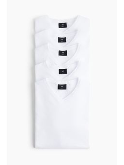 H&M - Men 5-Pack Slim Fit V-Neck T-Shirts