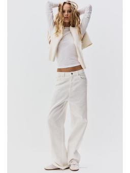 H&M - Women White Fitted Cotton Top