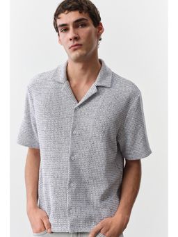 H&M - Men Grey Regular Fit Resort Shirt