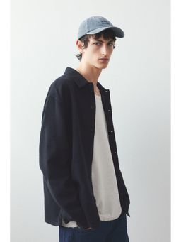 H&M - Men Black Regular Fit Textu Shirt