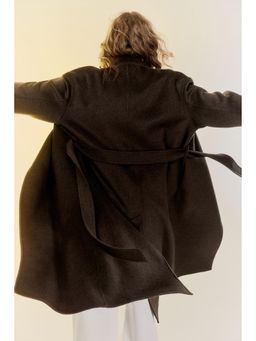 H&M - Women Beige Handmade Wool-Blend Coat