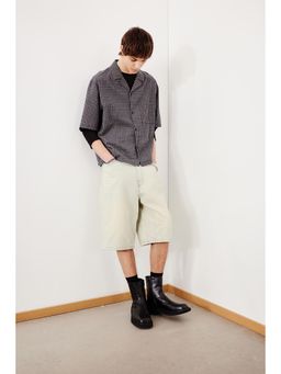 H&M - Men Grey Loose Fit Seersucker Resort Shirt