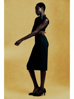 H&M - Women Black Draped Turtleneck Dress