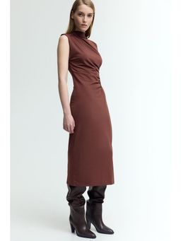 H&M - Women Red Draped Turtleneck Dress