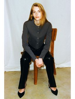 H&M - Women Grey Fine-Knit Cardigan