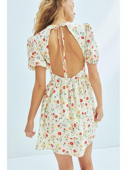 H&M - Women White Open-Back Cotton Dress