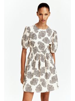 H&M - Women Beige Open-Back Cotton Dress