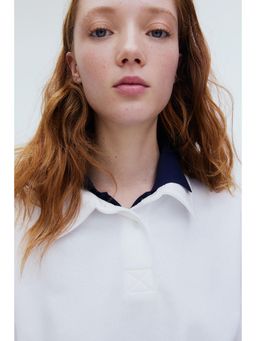 H&M - Women White Long-Sleeved Polo Shirt