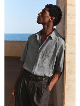 H&M - Men Grey Regular Fit Utility Shirt