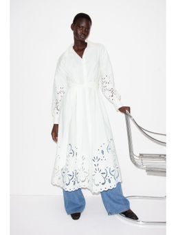 H&M - Women White Broderie Anglaise Shirt Dress
