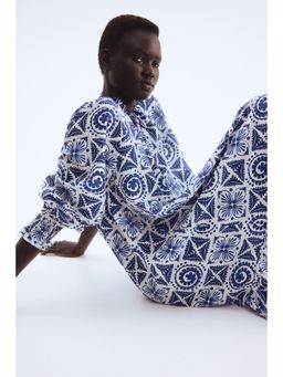 H&M - Women Blue Frill-Collar Dress